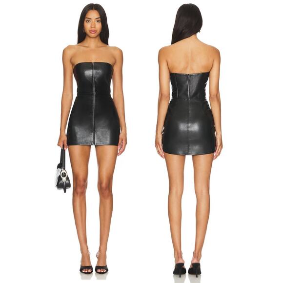 CULTNAKED | Dresses | Cultnaked Dazed Mini Dress Leather Romper Strapless Zip  Front Edgy Party Sexy M | Poshmark